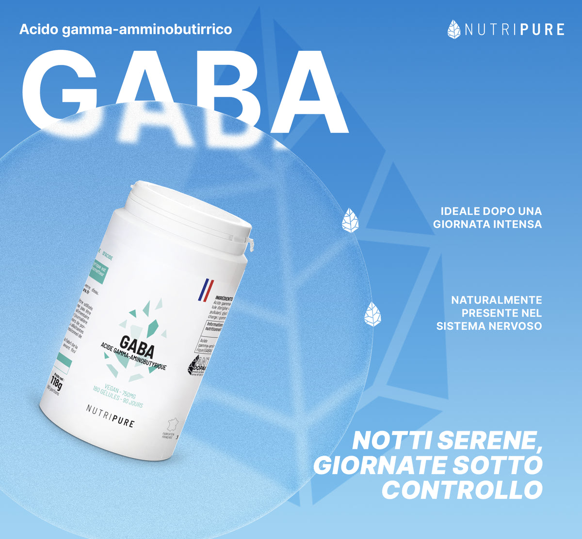 Vantaggi di GABA Nutripure, 3x180 capsule (9 mesi)