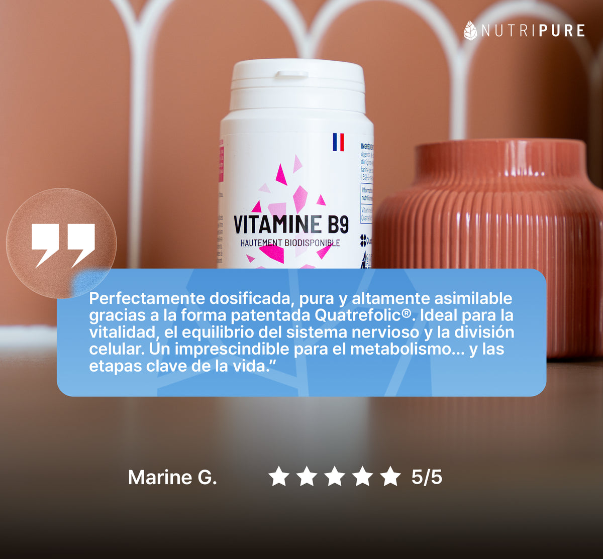 Opiniones de clientes sobre Vitamina B9 Nutripure, 3x90 cápsulas (9 meses)