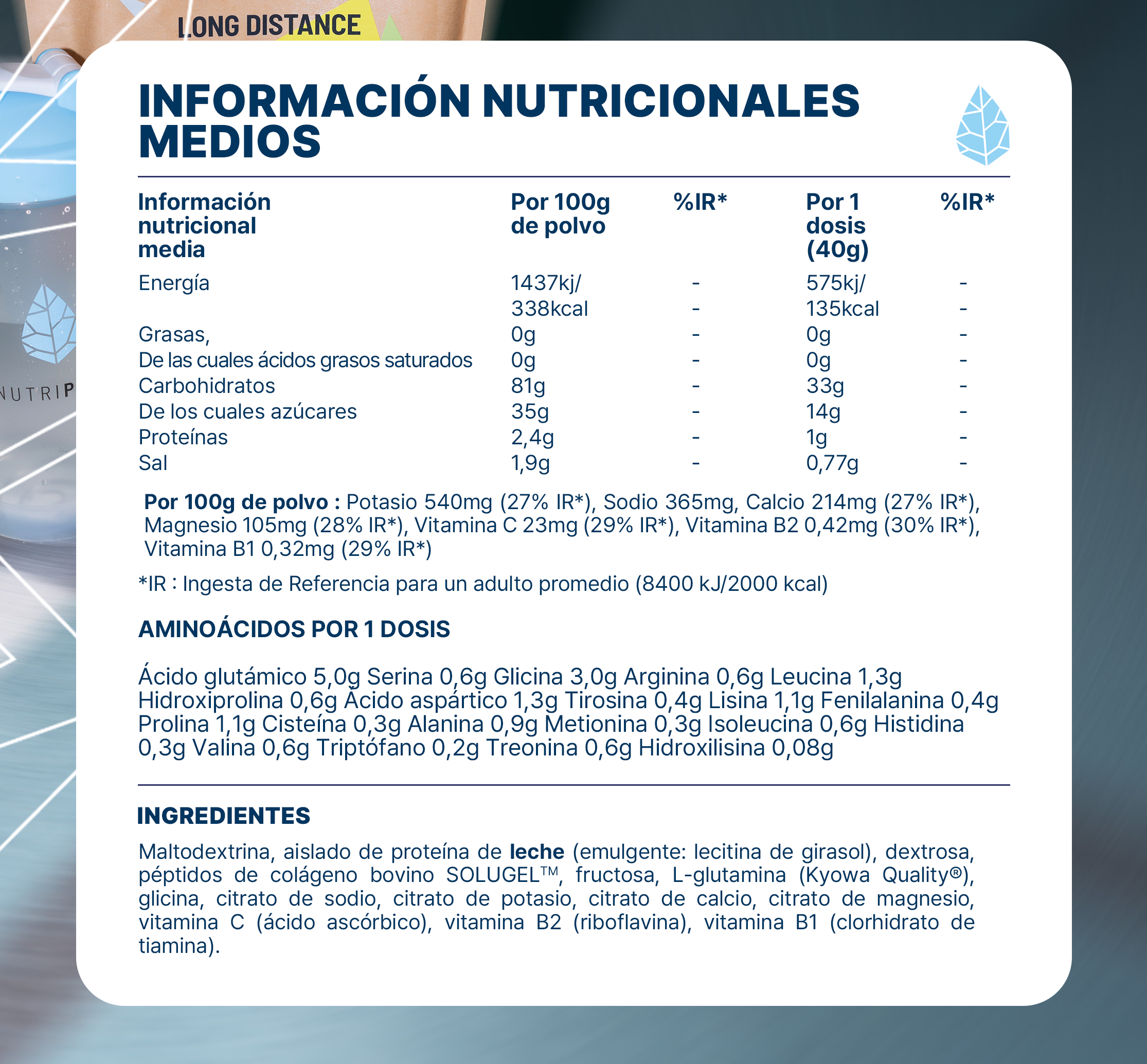 Bebida de recuperación Long Distance