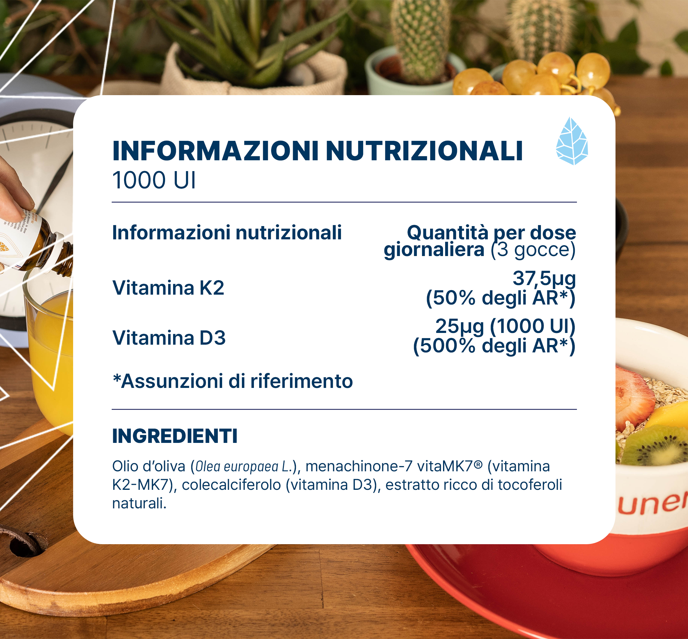 Vitamina D3 K2-MK7 1000 UI