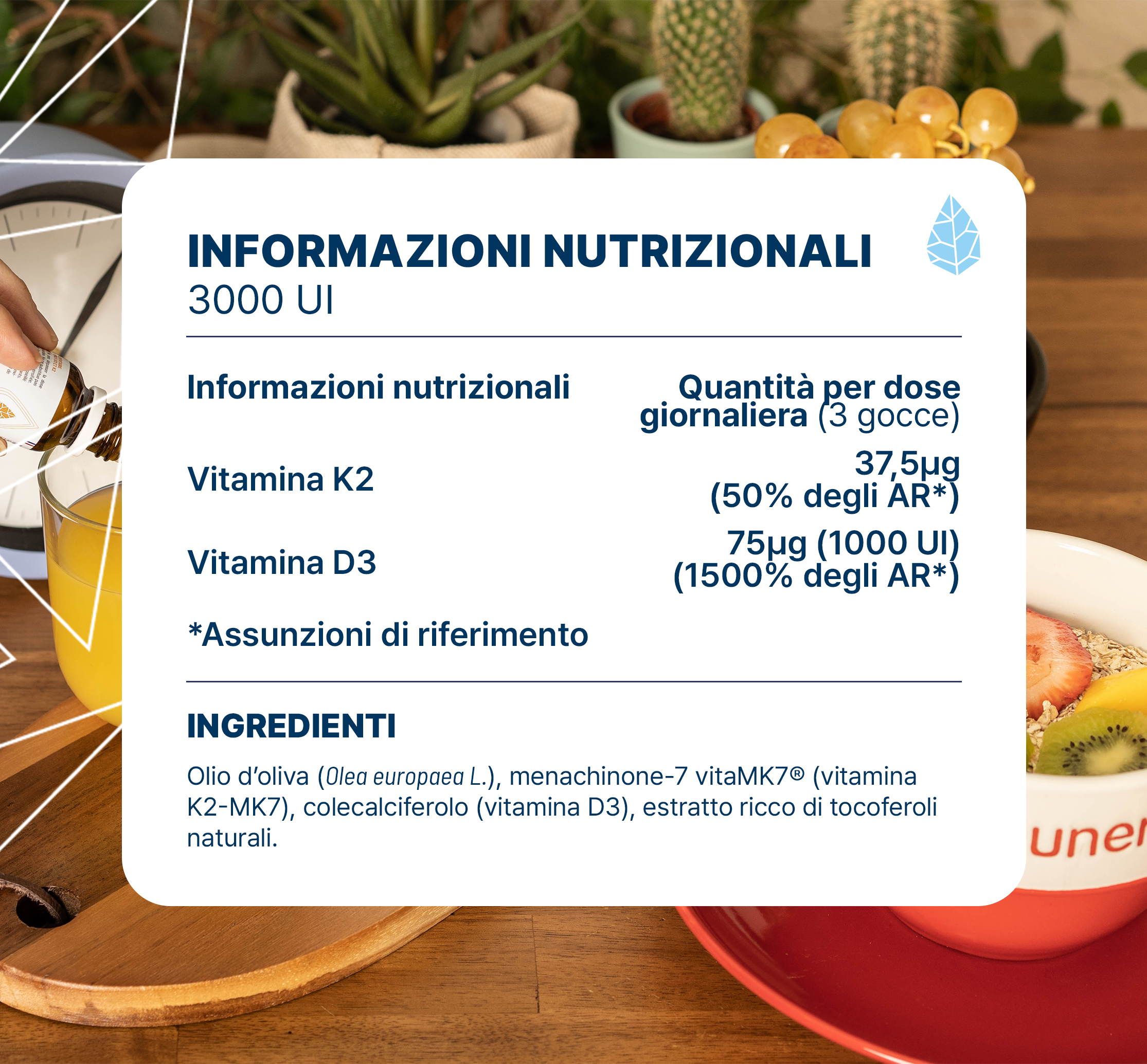 Vitamina D3 K2-MK7 1000 UI