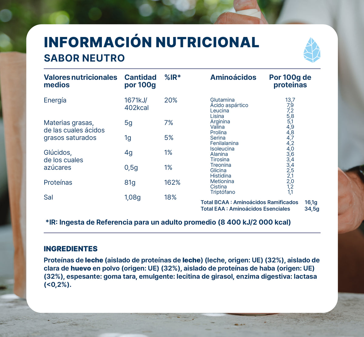 Valores nutricionales Daily Protein