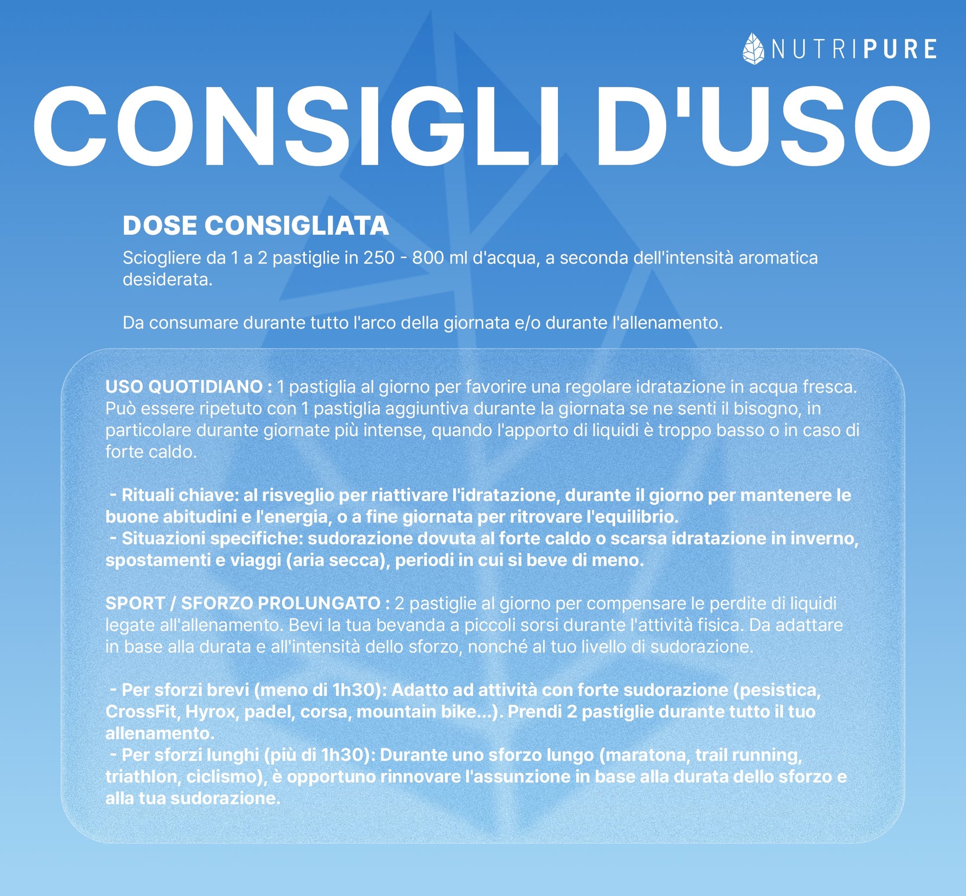 Hydrapure Compresse per l'Idratazione Elettroliti Nutripure