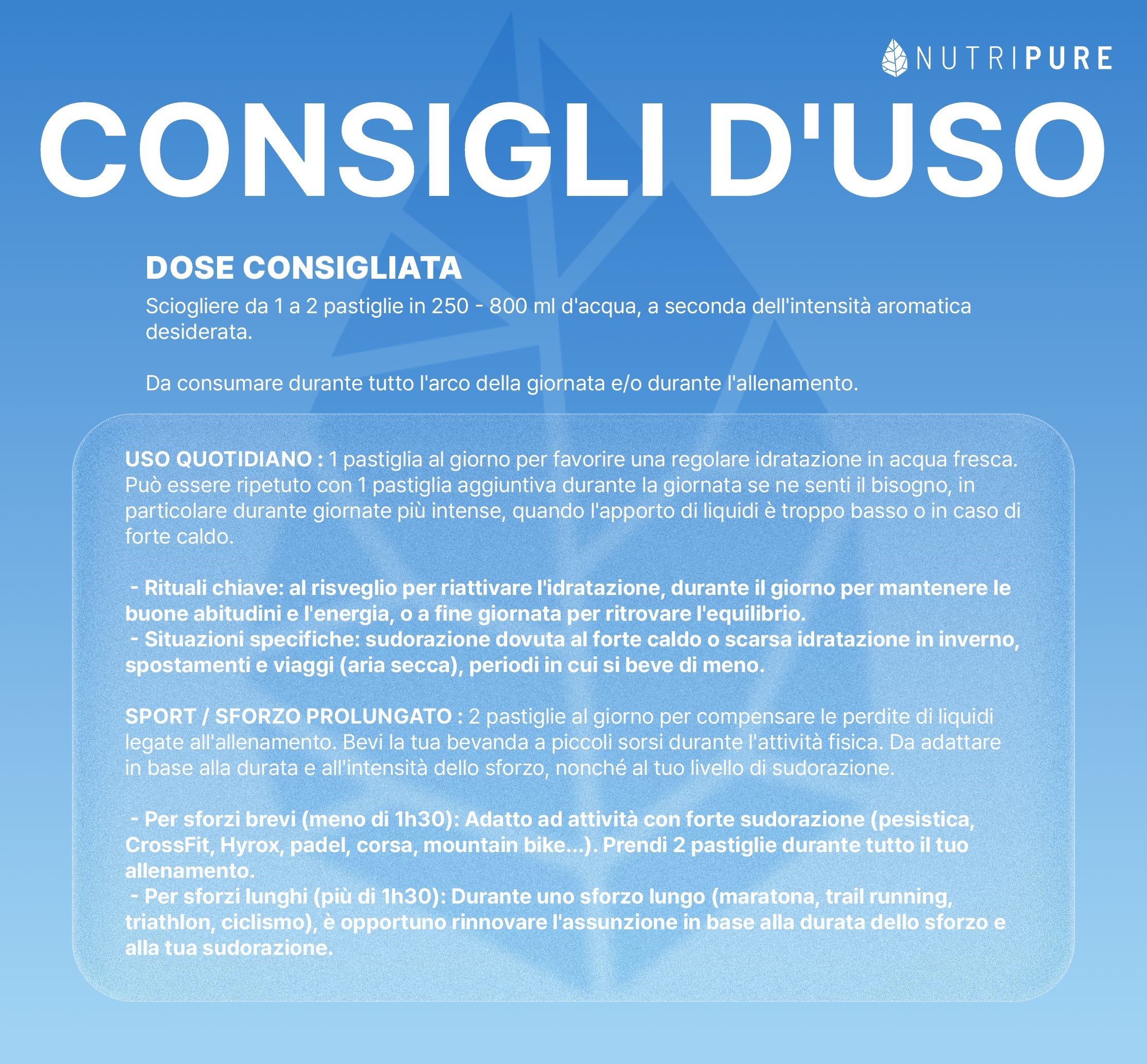 Hydrapure Compresse per l'Idratazione Elettroliti Nutripure