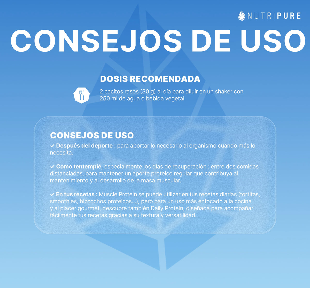 Consejos de uso proteina