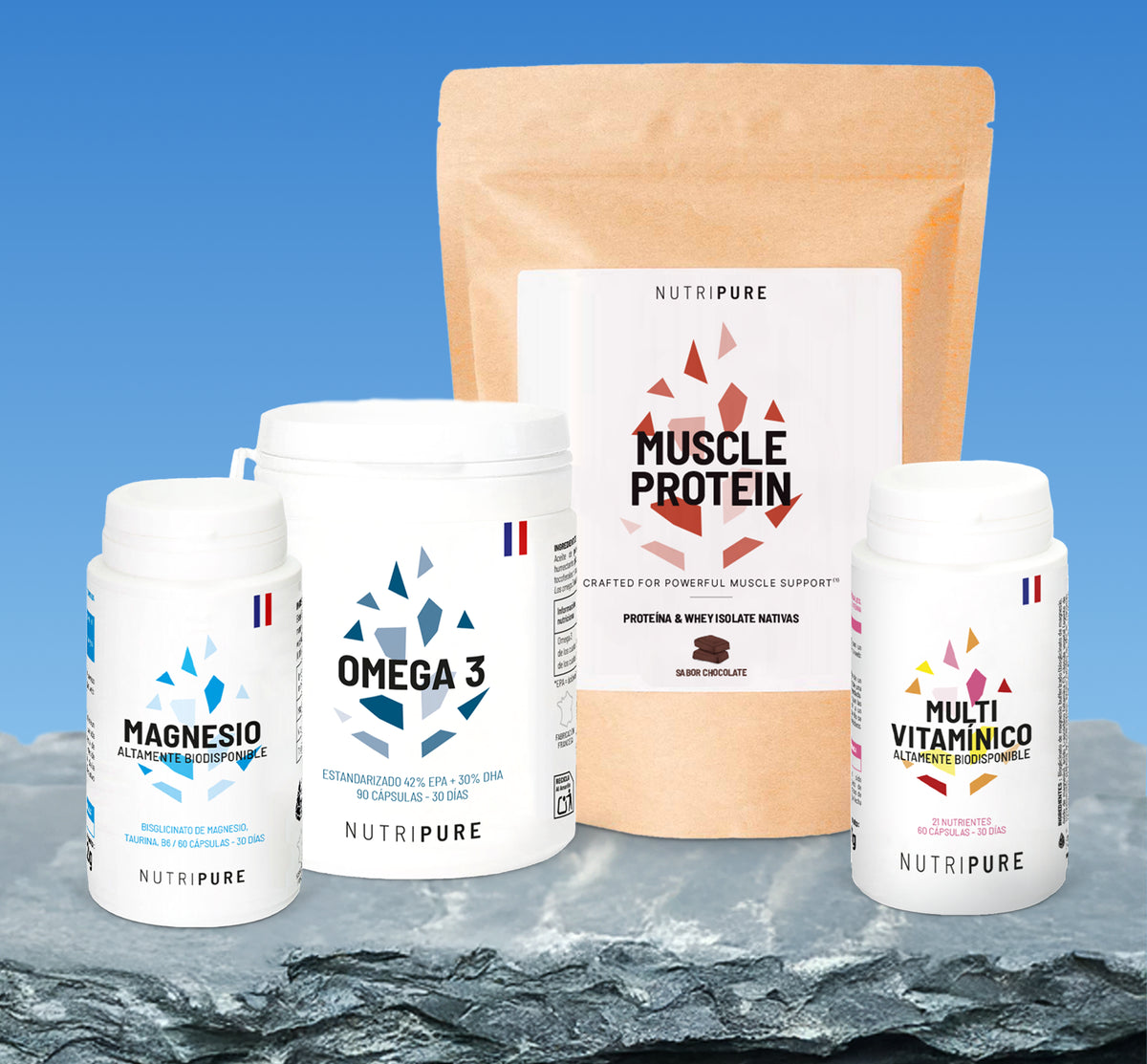 Pack Proteico Essenziale con Muscle Protein gusto cioccolato Nutripure
