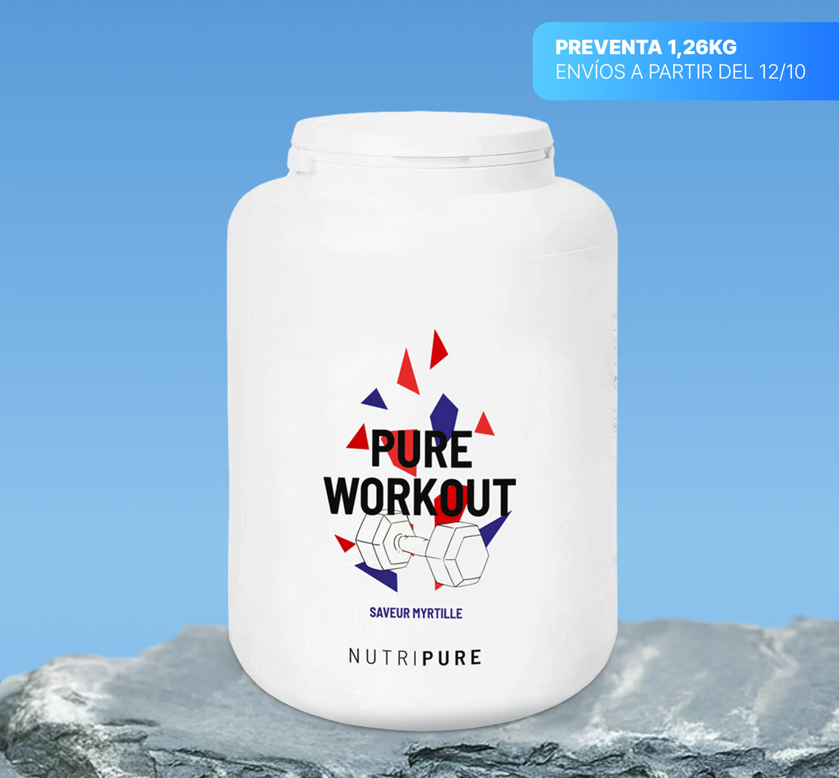 Pure Workout pre-entreno sabor arándano 1,26 kg (60 dosis) Nutripure